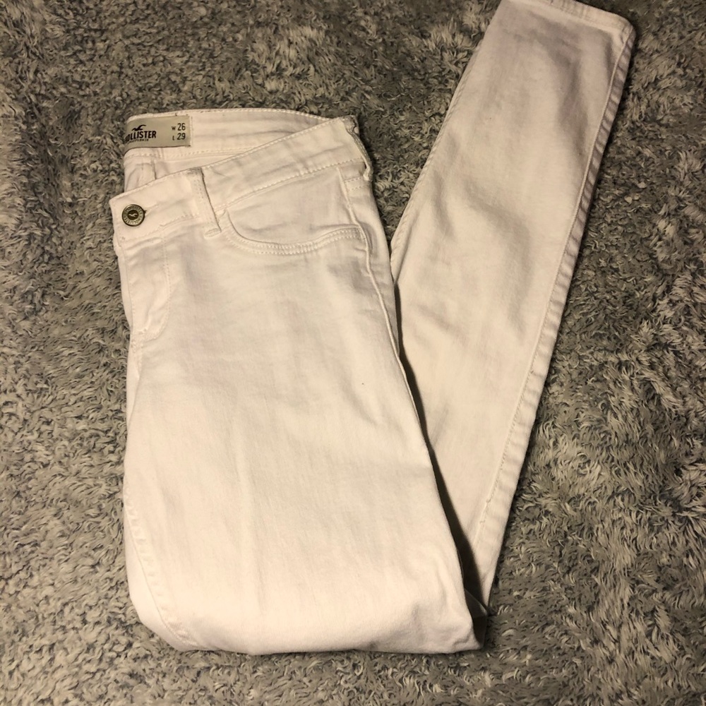 White Low Rise Hollister Jeans